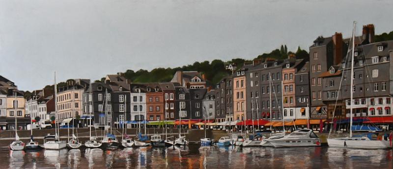 honfleur quai ste catherine-30x80.jpg - Pastel Format / Size 30x80